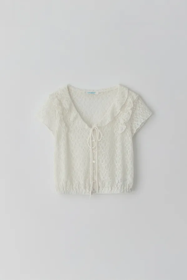 T/T Half sleeve lace blouse (ivory)