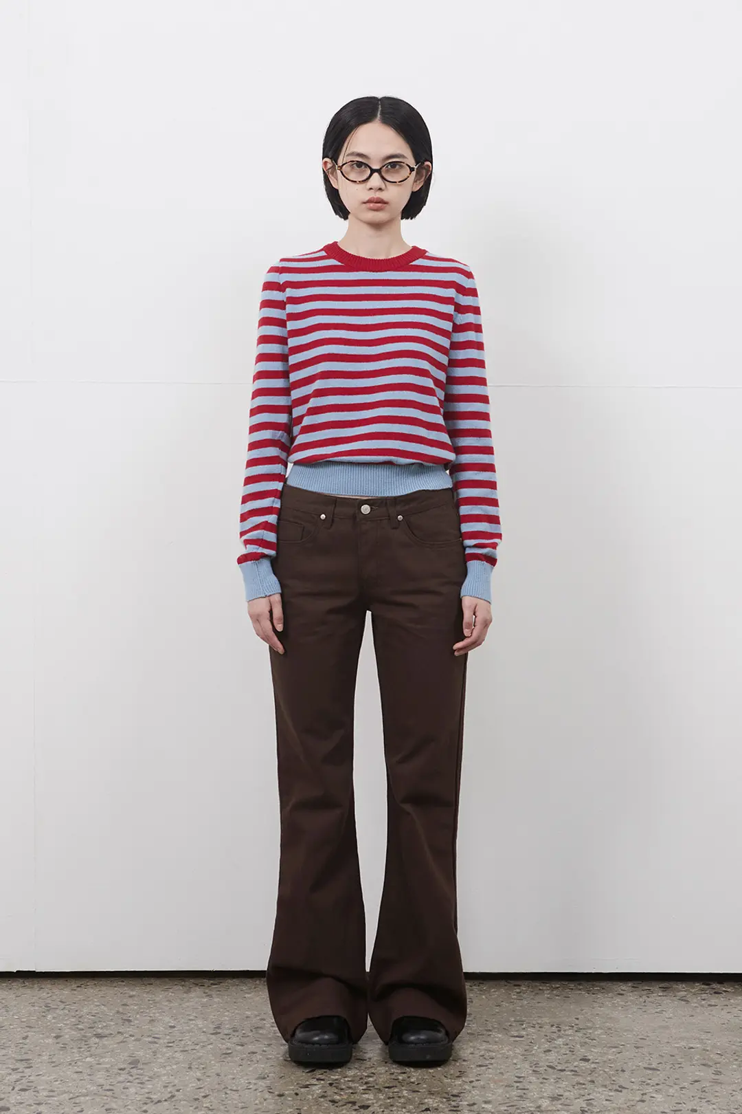 오헤시오 BOOTS CUT COTTON PANTS, BROWN 상품 이미지 2