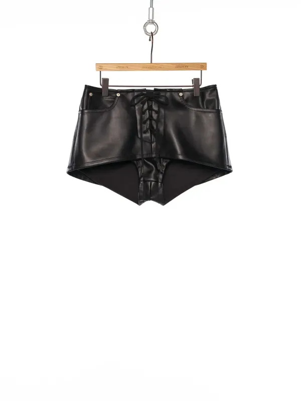PS25 BLACK LACE UP DETAIL SKORTS