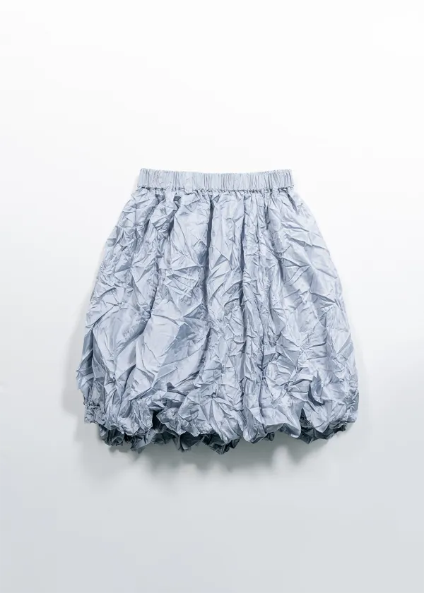 CRINKLE BALLOON MIDI SKIRT - LIGHT BLUE