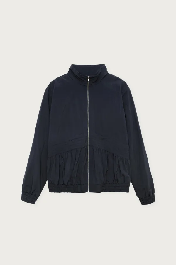 SPORTY SHIRRING JACKET DARK LAKE