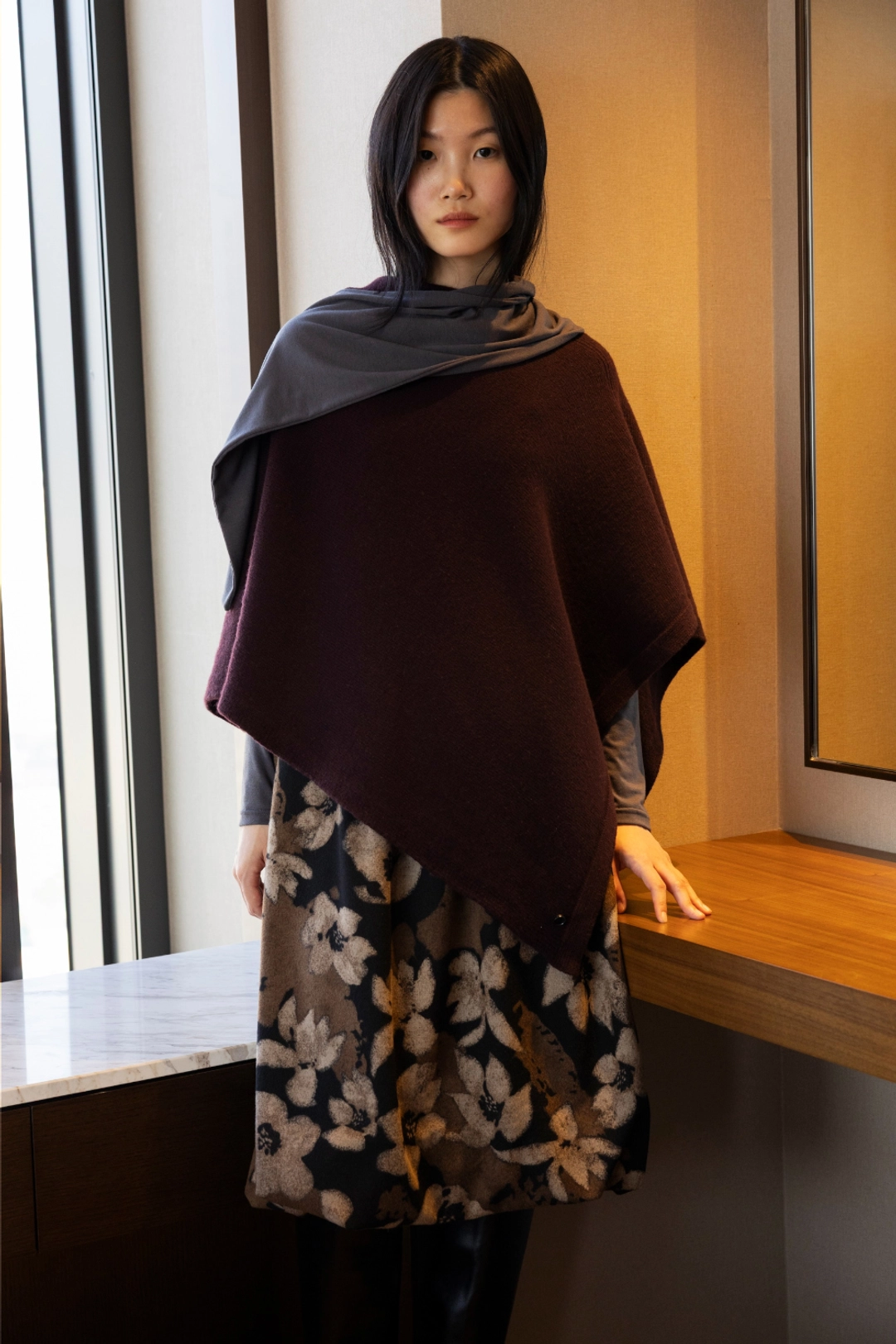 포코포스카 SOFT SCARF LONG-SLEEVE TOP (GRAY) 상품 이미지 2