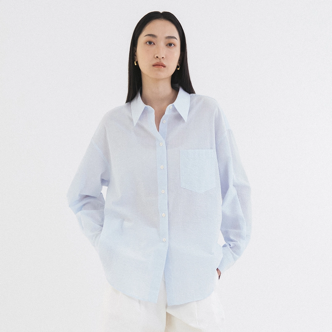시야쥬 SITP5209 시어서커 ST 퓨어 셔츠_Light blue 상품 이미지 2