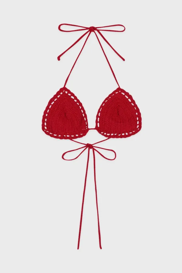 Hand Made Knit Bikini (Red)