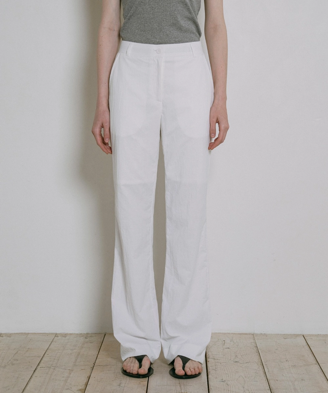 반원 아뜰리에 P3252 나일론 부츠컷 팬츠_White 상품 이미지 2