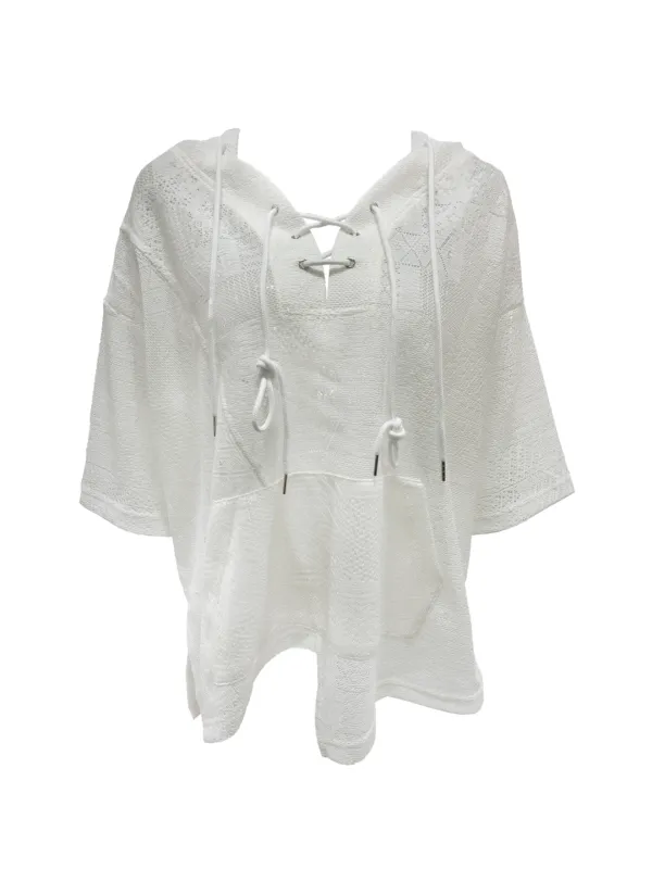 BOHEMIAN LACE HOODIE WHITE