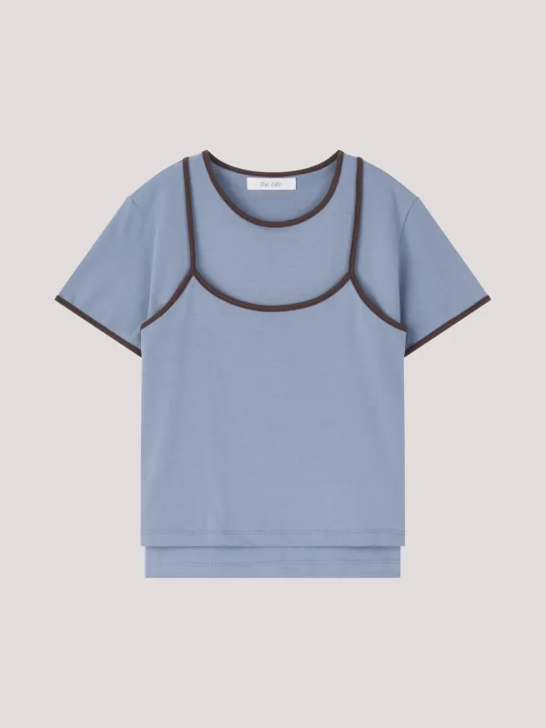 Layered Coloration Top_ Skyblue