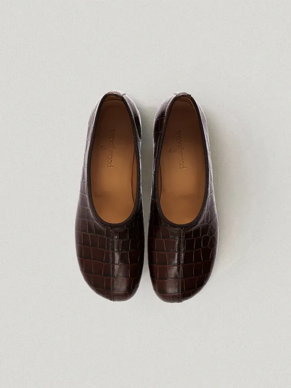 Fontana Flat Mahogany Croco (Vibram Sole) - Smoothmood