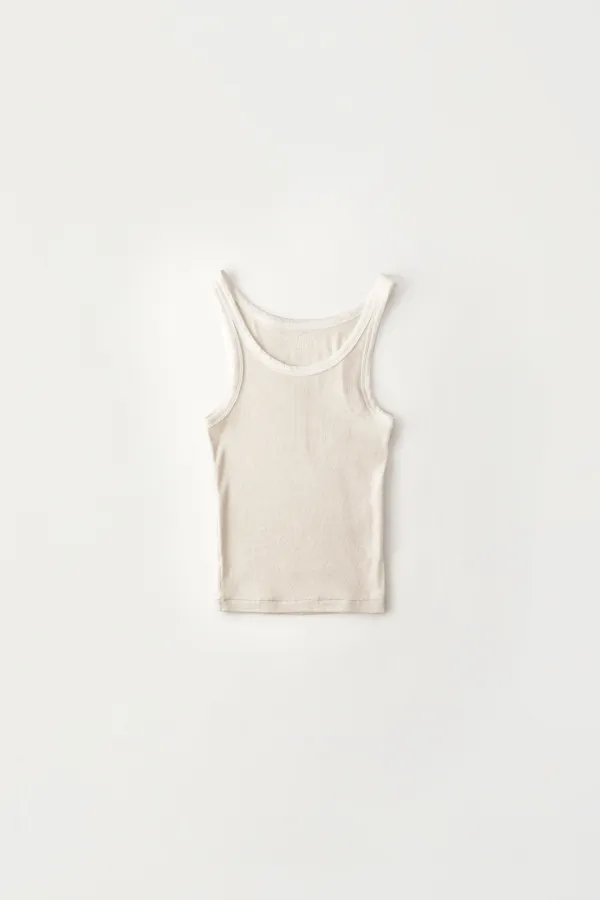 Jelly rib tank top (Ivory)