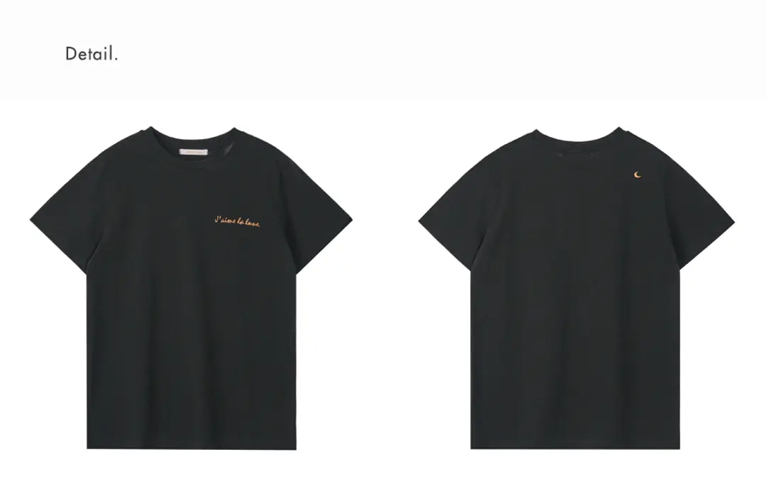 메종드이네스 J\'aime la lune X CRESCENT  T-SHIRT_BLACK 상품 이미지 3