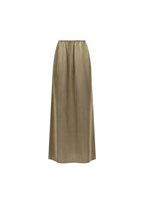 Cupro banding skirt, Khaki