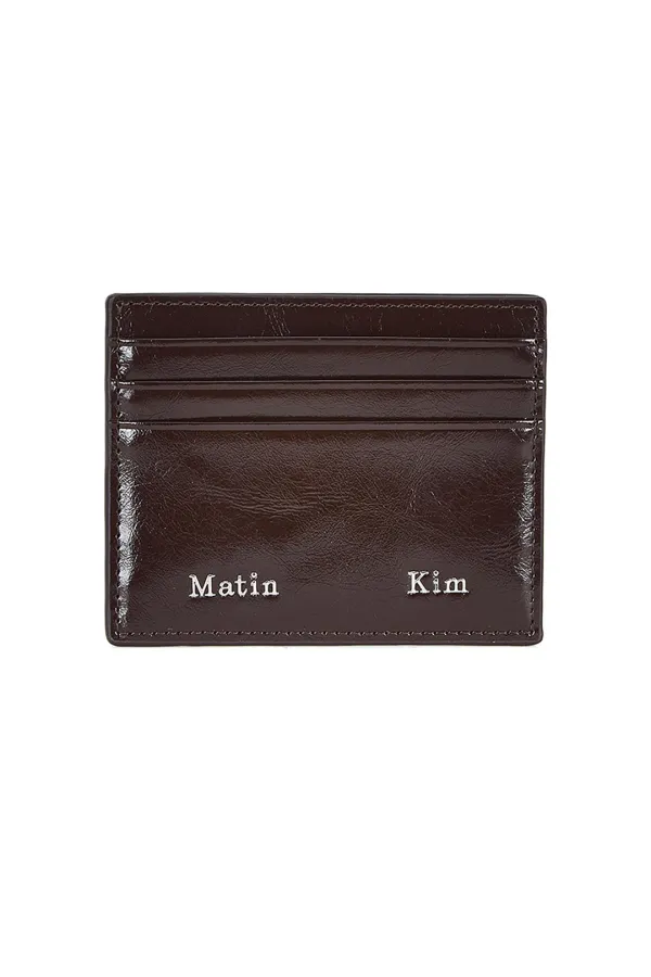 STEEL LOGO CARD WALLET IN BROWN