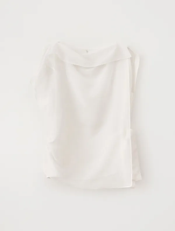 Ruth Drape Layered Blouse (Ivory)
