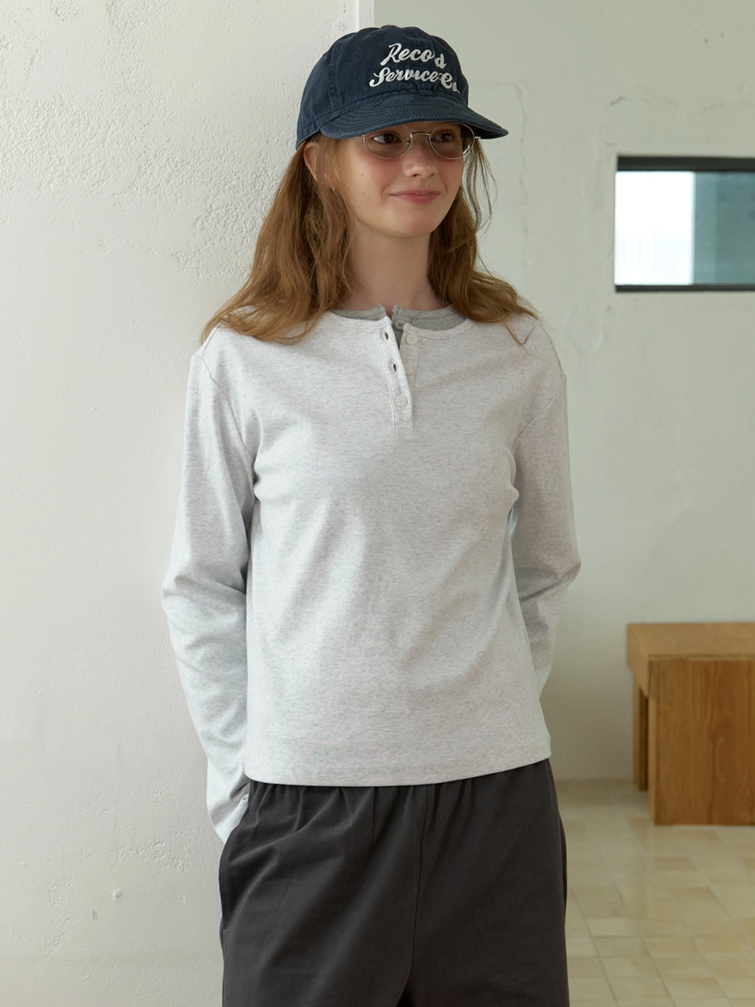 더미튼 Soil henley t-shirt (melange gray) 상품 이미지 1