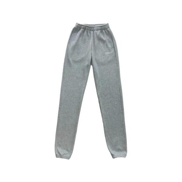 24-003 WAFFLE BANDING PANTS (MELANGE GREY)