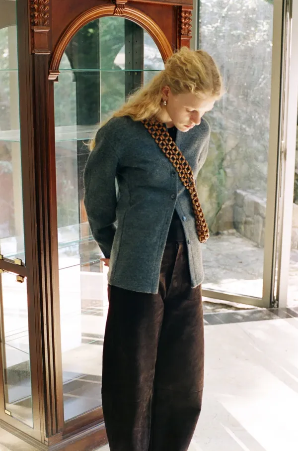 Structured Volume Jersey Cardigan (Ivory / Light Gray / Melange Gray / Black)