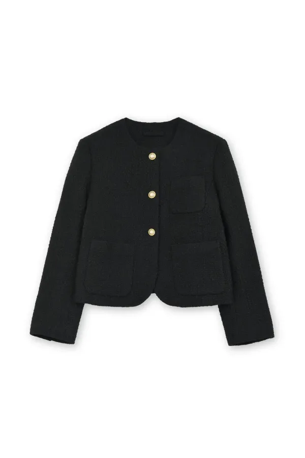 W Tweed Jacket, Black