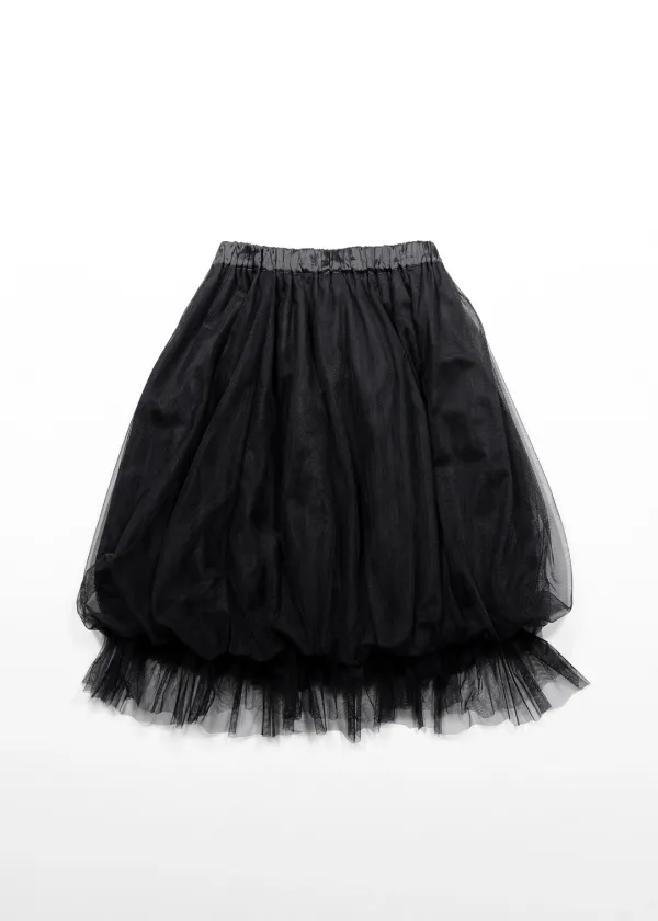 NEO BALLOON TULLE MIDI SKIRT - BLACK(2차 재입고)