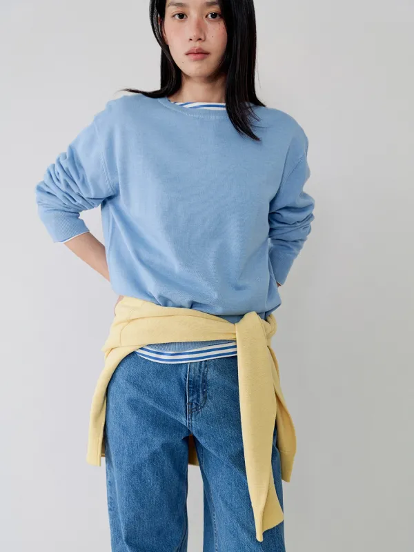 Comfort round cotton knit_blue