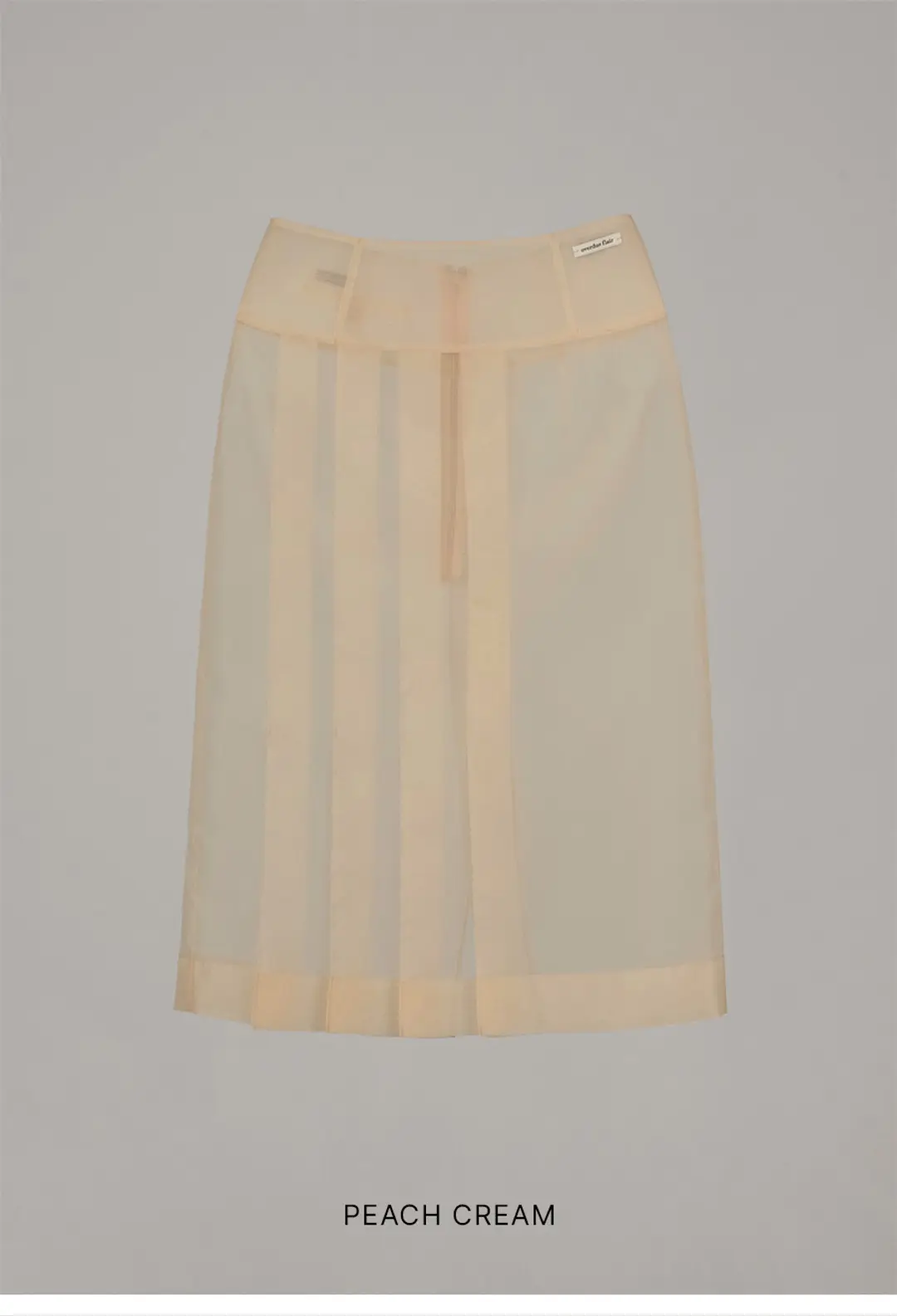 오버듀플레어 SHEER ORGANZA PLEATED SKIRT_PEACH CREAM 상품 이미지 3