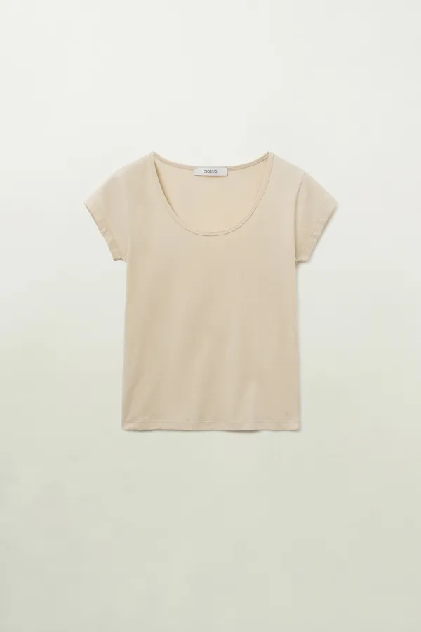 Lean U-neck tee (Butter)