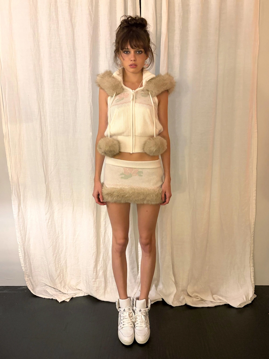 스컬프터 Zen Nordic Hooded Zip-Up Vest White 상품 이미지 1