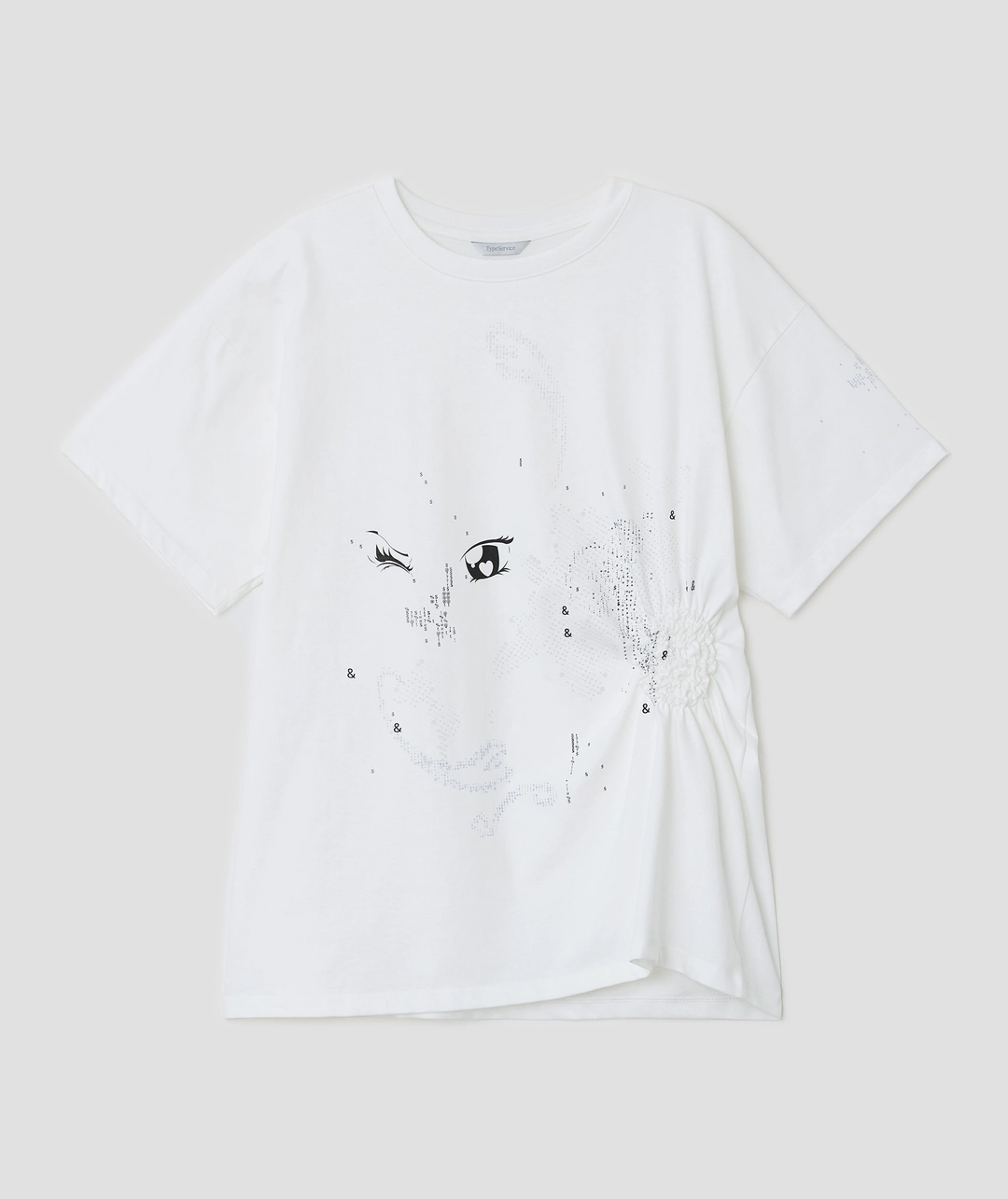 타입서비스 [5차] Scattered Ruched Top [White] 상품 이미지 1