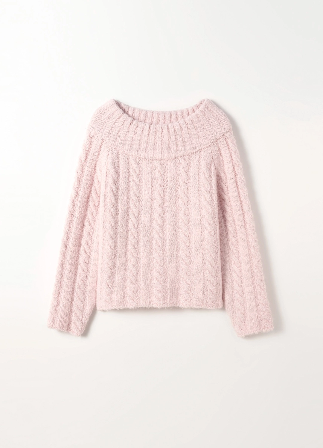 르베인 Alpaca Cable Off-Shoulder Knit(Pink) 상품 이미지 1