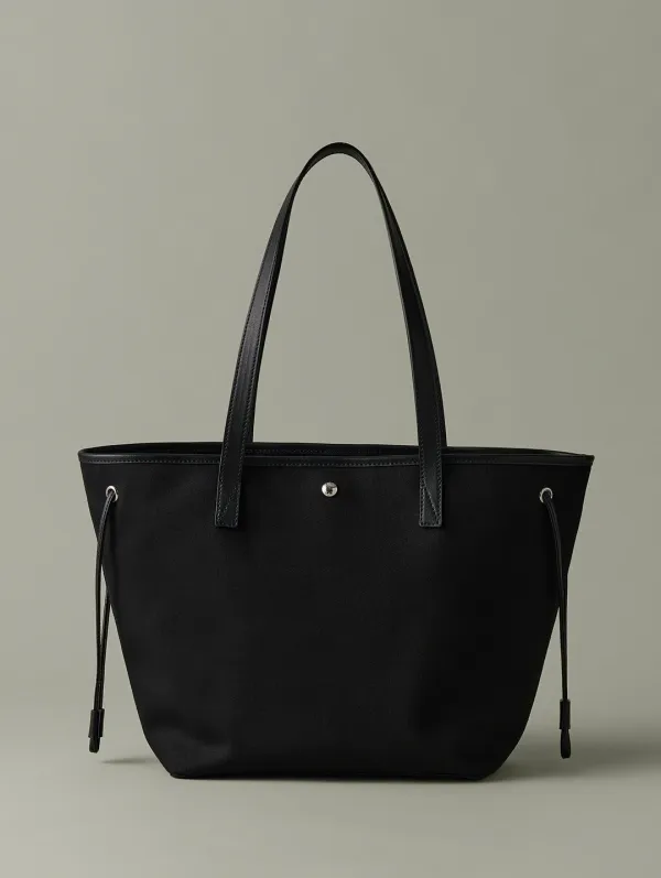 Cabas Cotton Shoulder Bag Black
