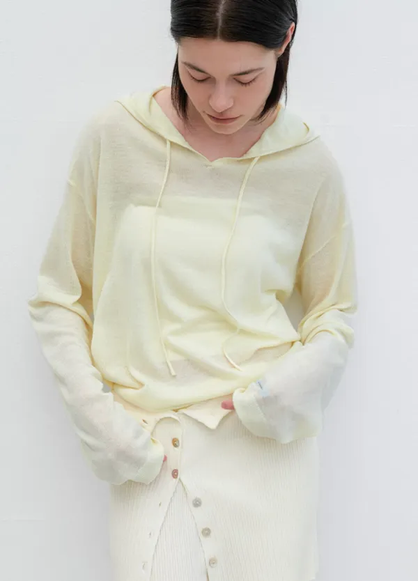 (T-7186)AN LIGHT WEIGHT HOODED KNIT