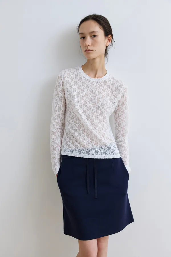 peony lace top_white