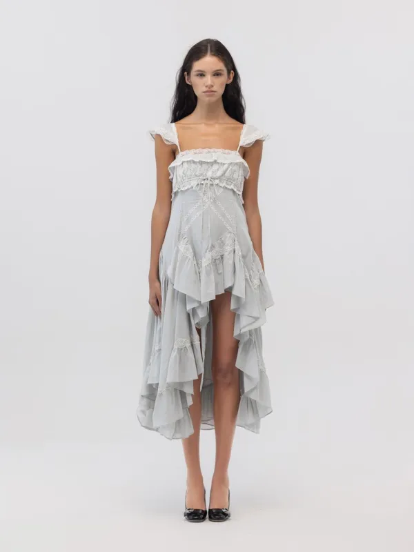 SWAN VEIL LACE DRESS (SAGE GREEN)
