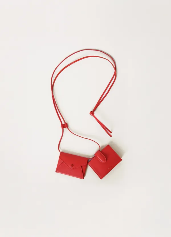 Mini Wallet Leather Belt Bag - Breezy Red