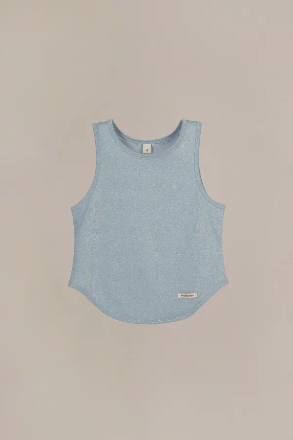 METALLIC HALTER TOP_BLUE SILVER