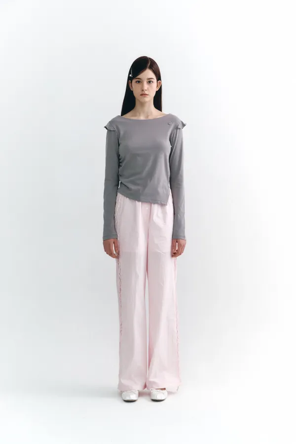 [프리지아 착용] Side Lace Combi Pants Pink
