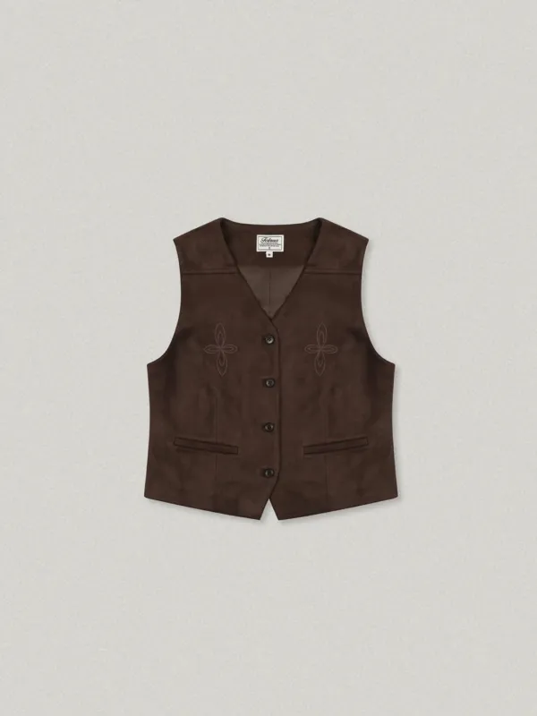 Arbo Suede Vest - Dark brown아르보 스웨이드 베스트