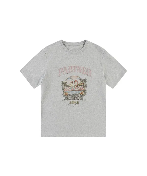 A3576 Flamingo 티셔츠_Melange gray