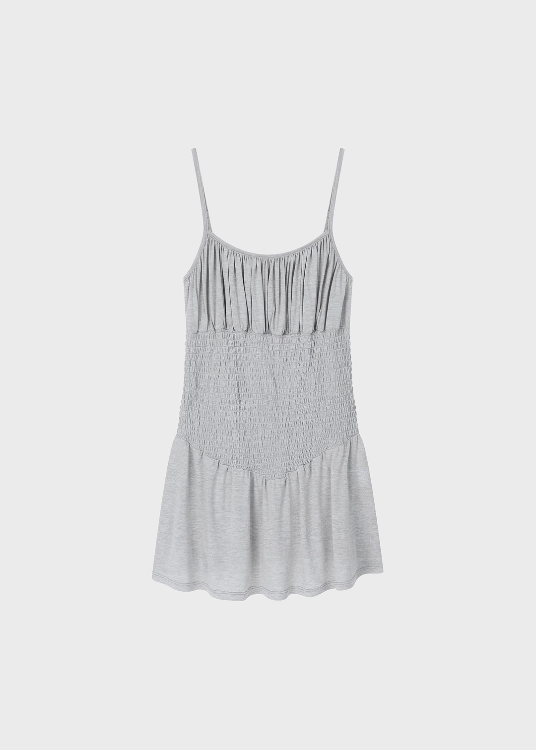 프랙티컬 앤 리얼리스틱 Flow Smocking Mini Dress Melange Gray 상품 이미지 1