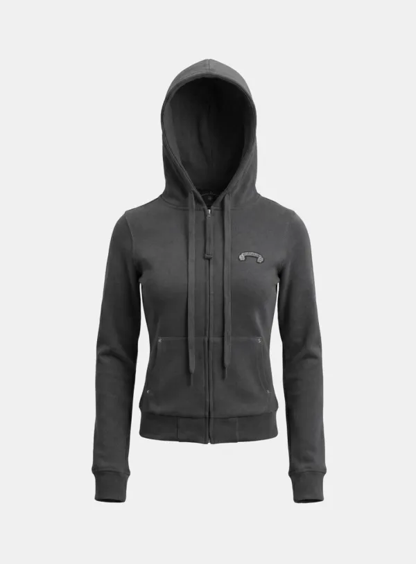 [w-hde26-017] Cosmo11 Slim-Fit Zip-Up Hoodie - Charcoal