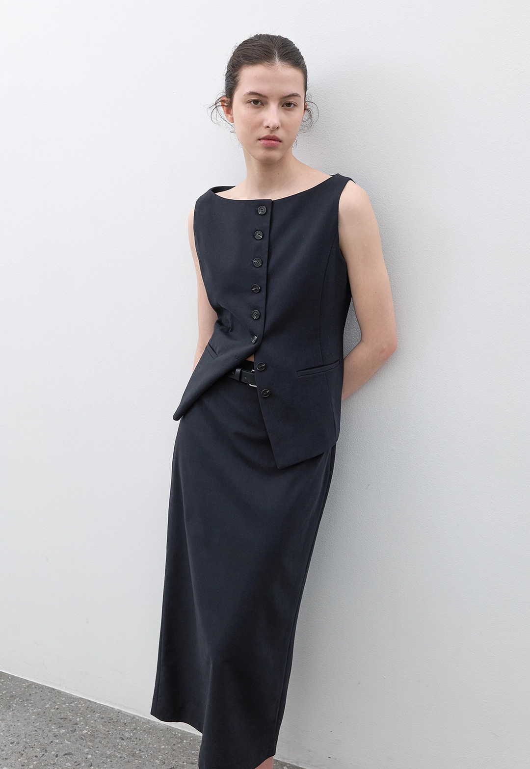 아뜰리에 나인 (SK-5109)DAVE SET-UP STRING MAXI SKIRT S 상품 이미지 3