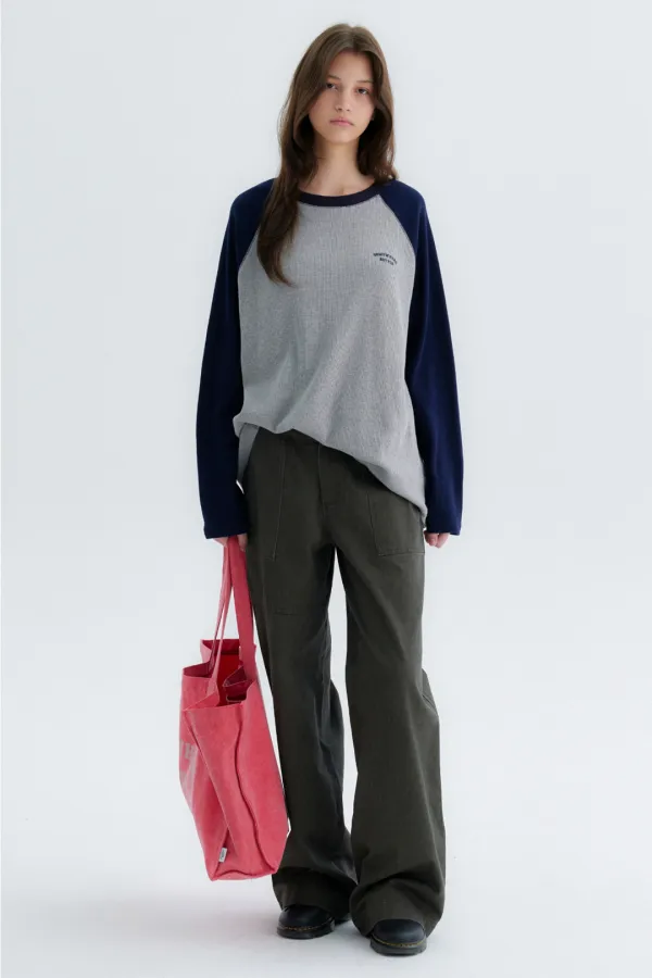 [Release] 10.2 출고 Pecan Waffle Raglan Long Top - Grey(Navy)