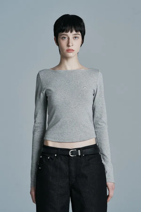 SANDY BOAT NECK LONG SLEEVE MELANGE