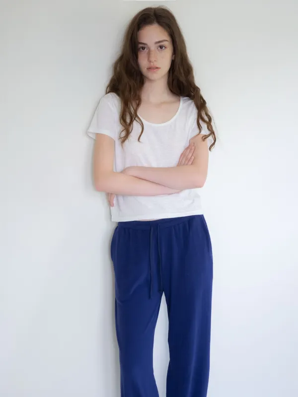 soft slub u neck tee (white)
