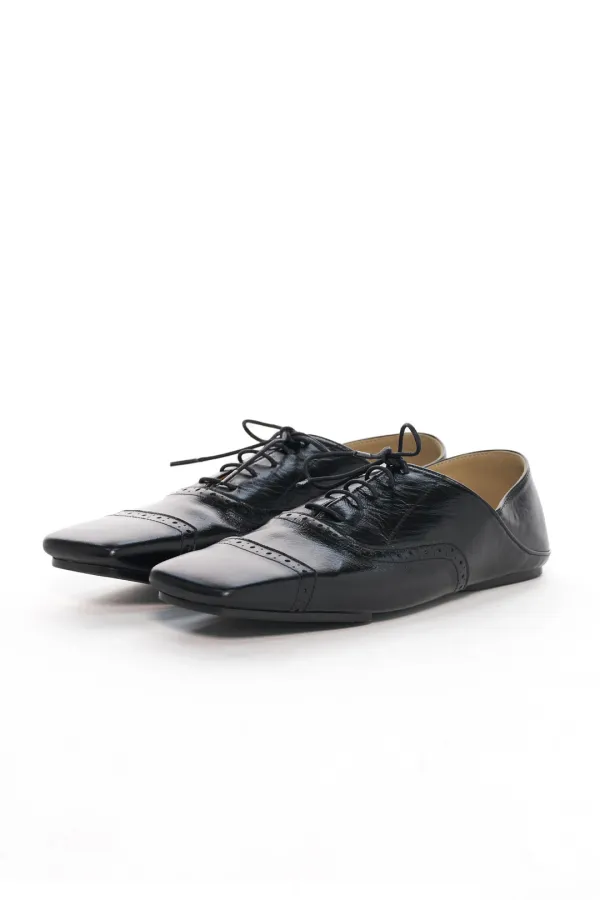 SS26 BLACK FOLDABLE OXFORD SHOES
