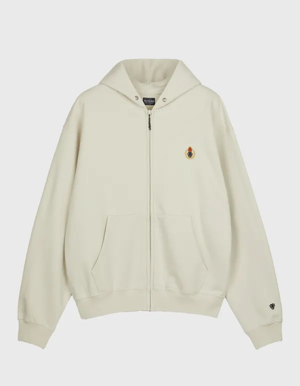CREST WASHED 331 ZIP-UP HOODIE / Ivory