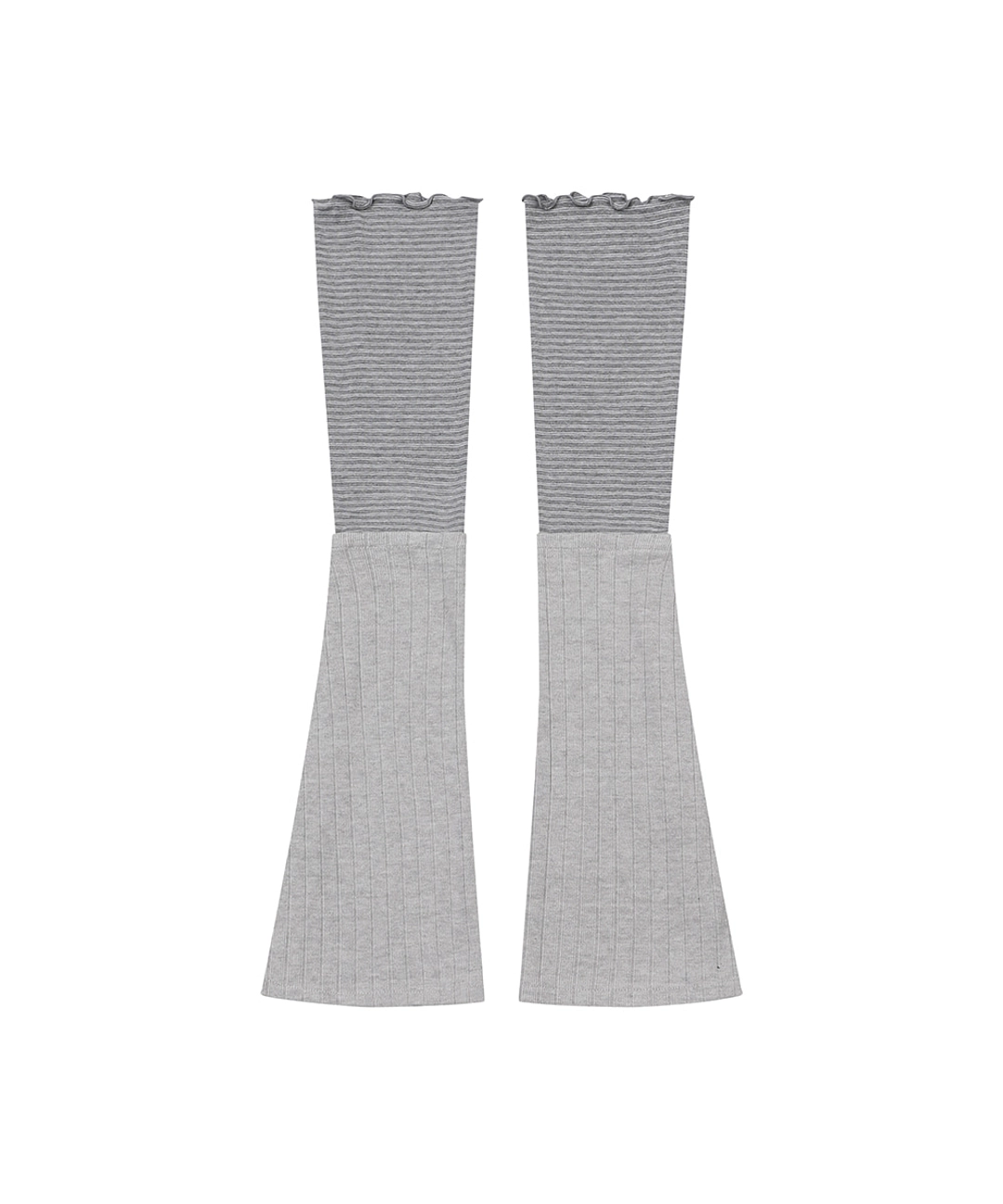 미세키서울 [레이 PICK] Striped layered button leg warmer GREY 상품 이미지 2