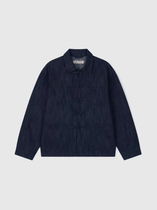[Exclusive] 2ND / Knot Button Denim Work Jacket (Indigo Blue)