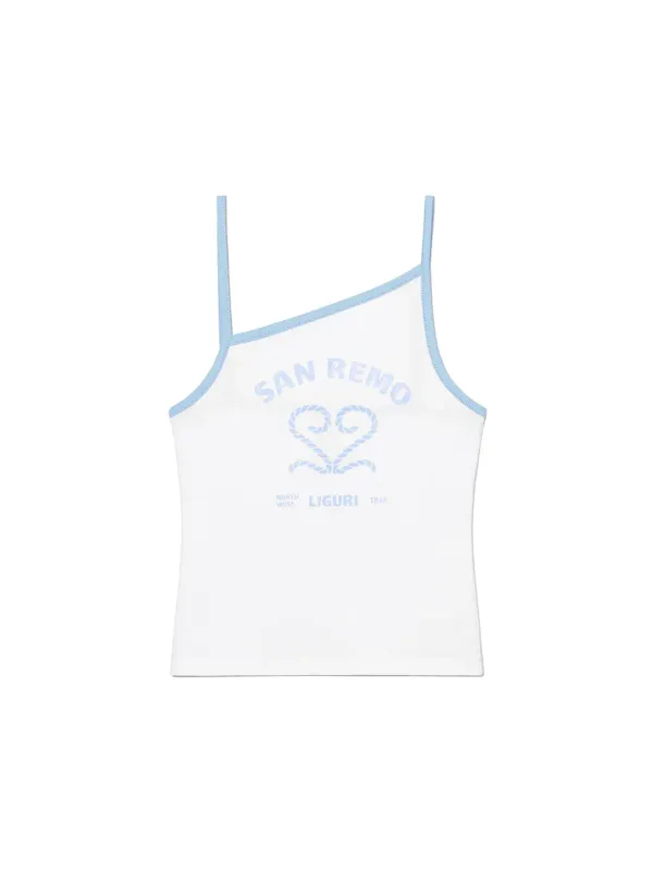 Sanremo Tank Top Off-White Sky Blue