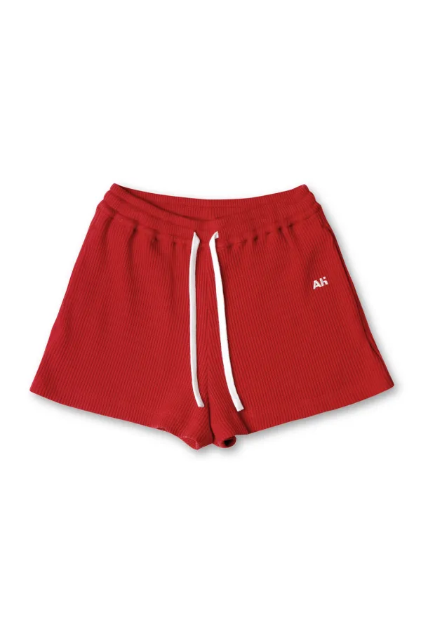 Waffle Jersey Shorts Red