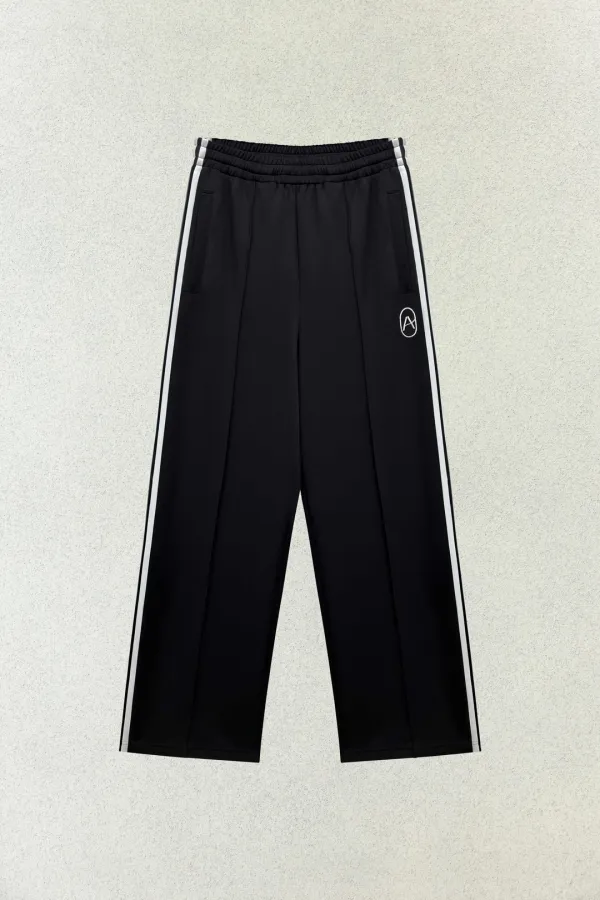 RIBBON JERSEY TRACK PANTS / BLACK
